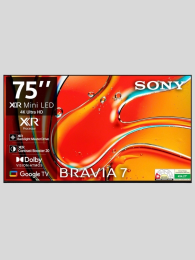 Sony 189 cm (75 inches) BRAVIA 7 4K Ultra HD AI Smart Mini LED Google TV K-75XR70 (Black)